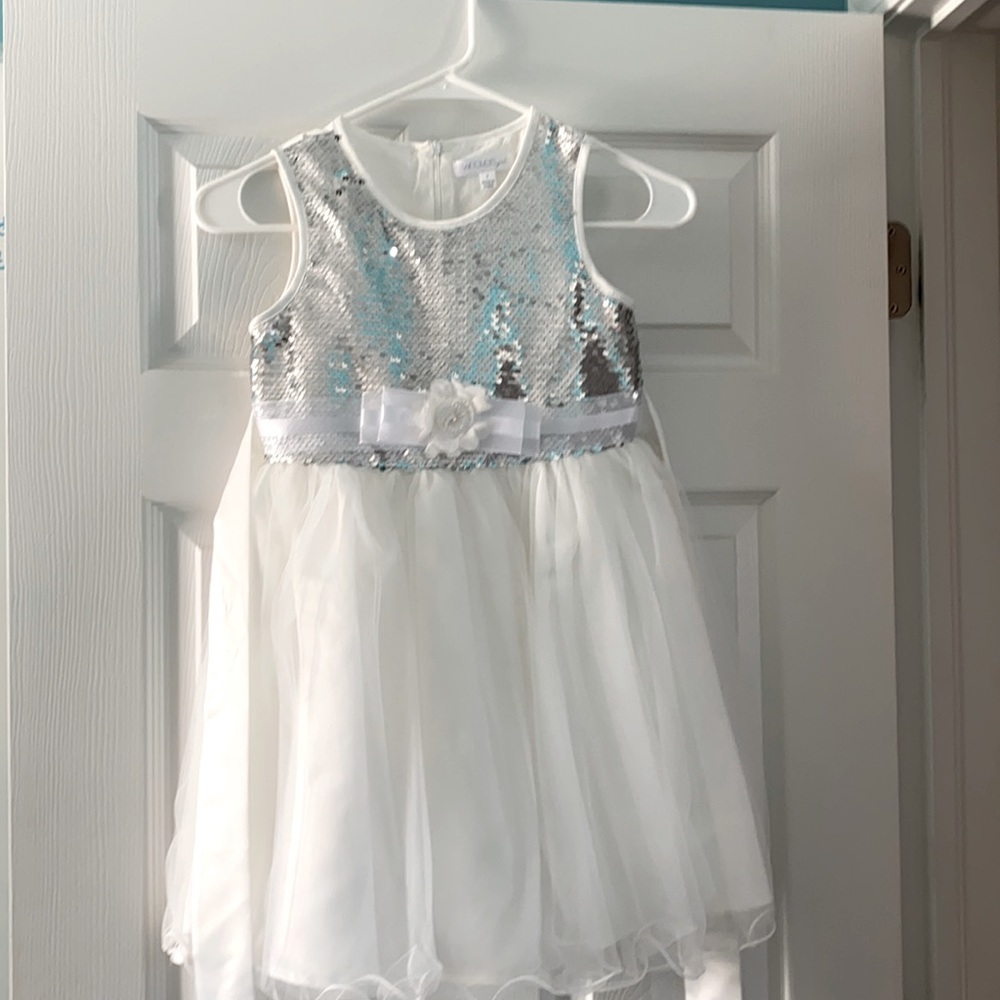 White and silver sequin dress - only worn once for modeling pictures